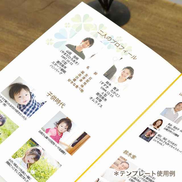両家顔合わせしおり カラフルクローバー(6部セット)