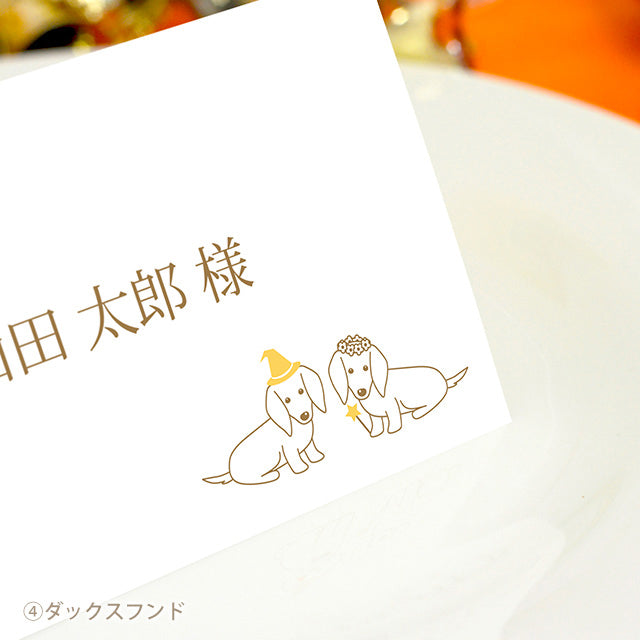 席札 いぬ・ハロウィン