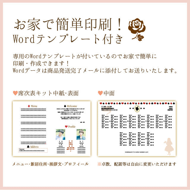 席次表 アリス 手作りキット