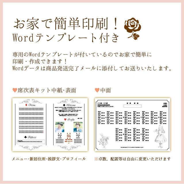 席次表 アリス・クラフト 手作りキット