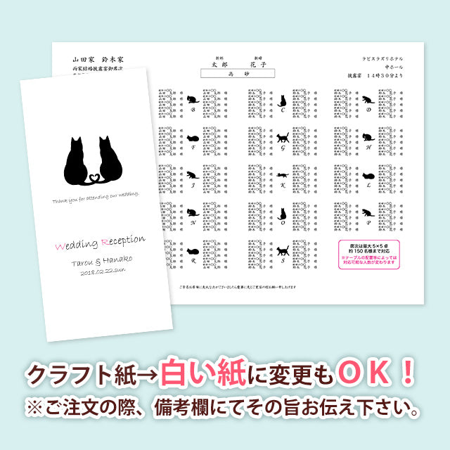 席次表 ねこ・クラフト おまかせ完成品