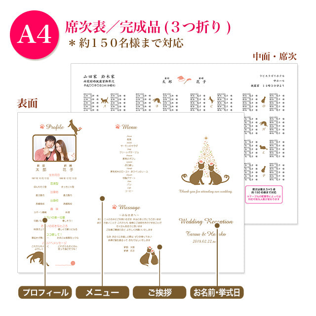 席次表 ねこ・クリスマス おまかせ完成品
