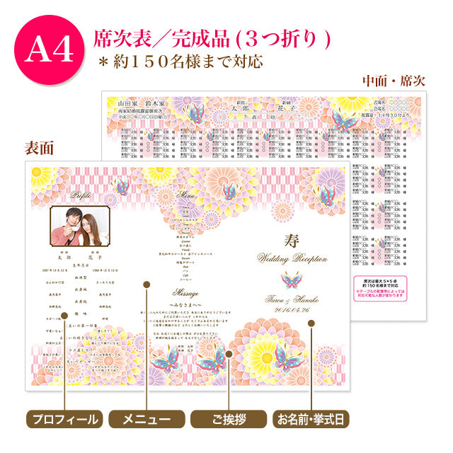 席次表 蝶々 おまかせ完成品