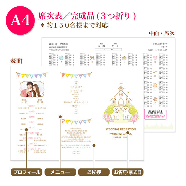 席次表 いぬ・チャペル おまかせ完成品