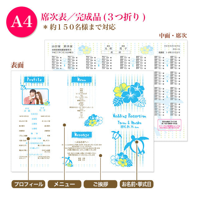 席次表 ホヌ おまかせ完成品