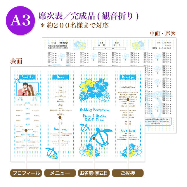 席次表 ホヌ おまかせ完成品