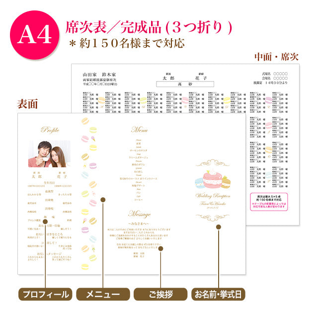 席次表 マカロン おまかせ完成品