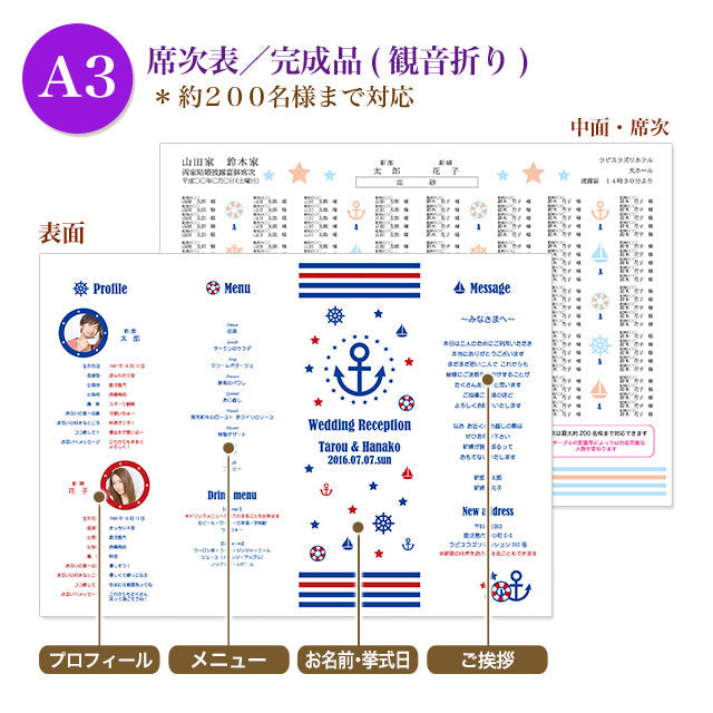 席次表 マリン おまかせ完成品