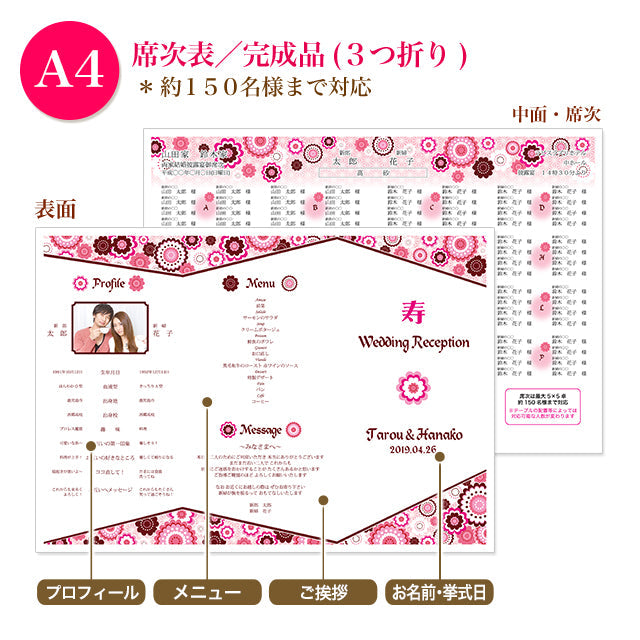 席次表 桜花爛漫 おまかせ完成品