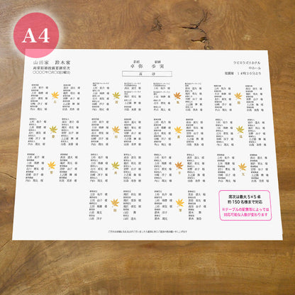 席次表 鹿 おまかせ完成品