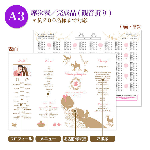 席次表 白雪姫 おまかせ完成品